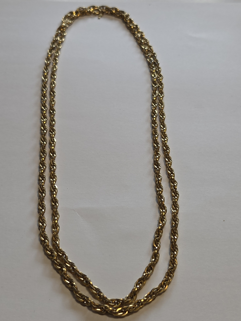 Vtg Crown Trifari Gold-Tone 55" Twist Chain Necklace
